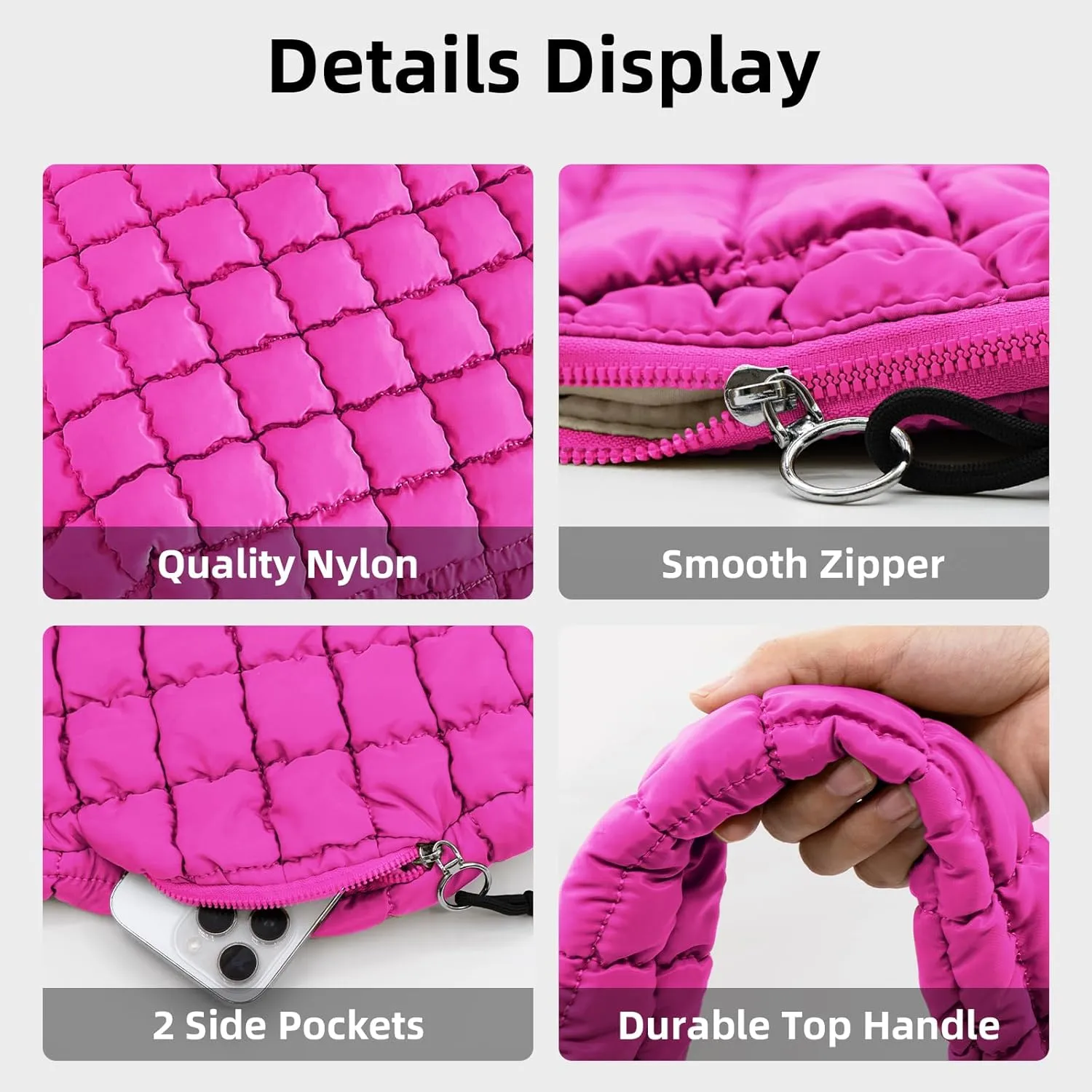 Large Quilted Tote Bag Crossbody Puffer Tote Bags for Women Quilted Hobo Bags Carryall Shoulder Bubble Bag