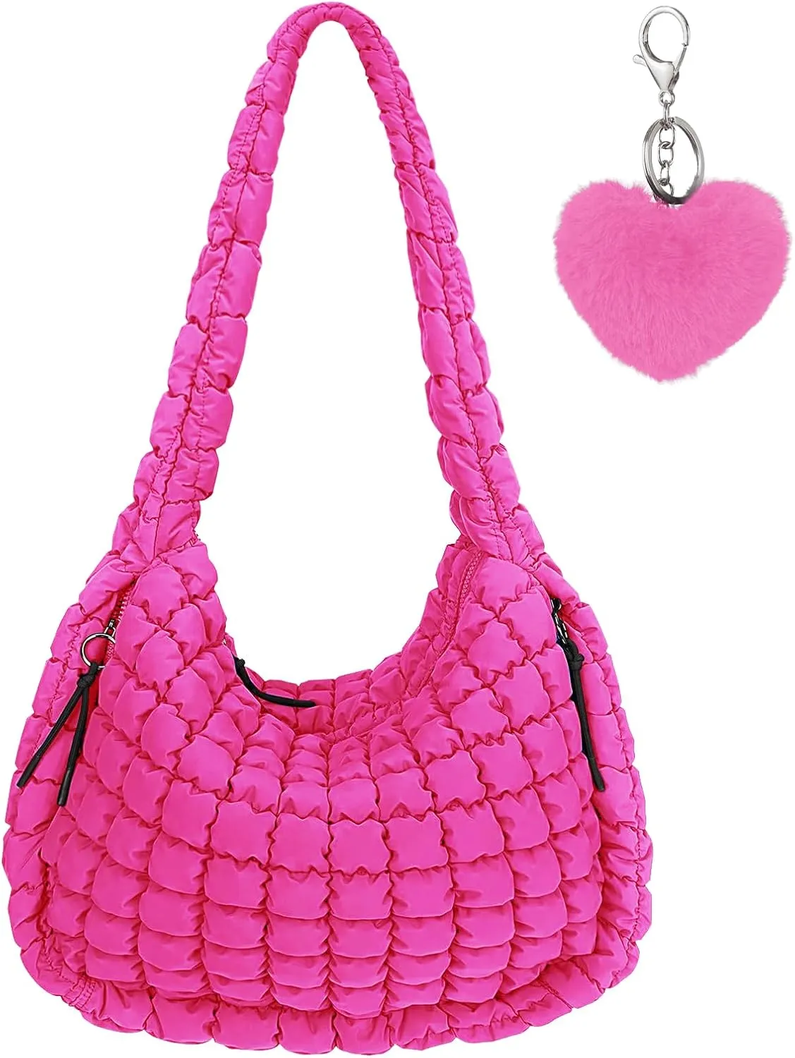 Large Quilted Tote Bag Crossbody Puffer Tote Bags for Women Quilted Hobo Bags Carryall Shoulder Bubble Bag