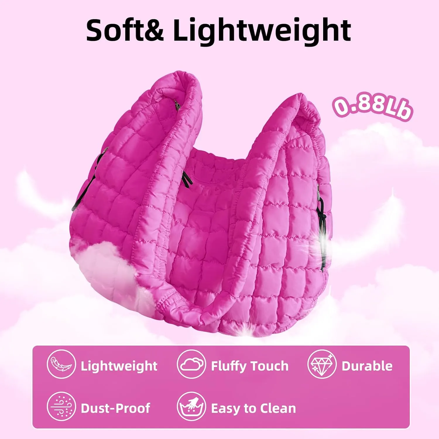 Large Quilted Tote Bag Crossbody Puffer Tote Bags for Women Quilted Hobo Bags Carryall Shoulder Bubble Bag