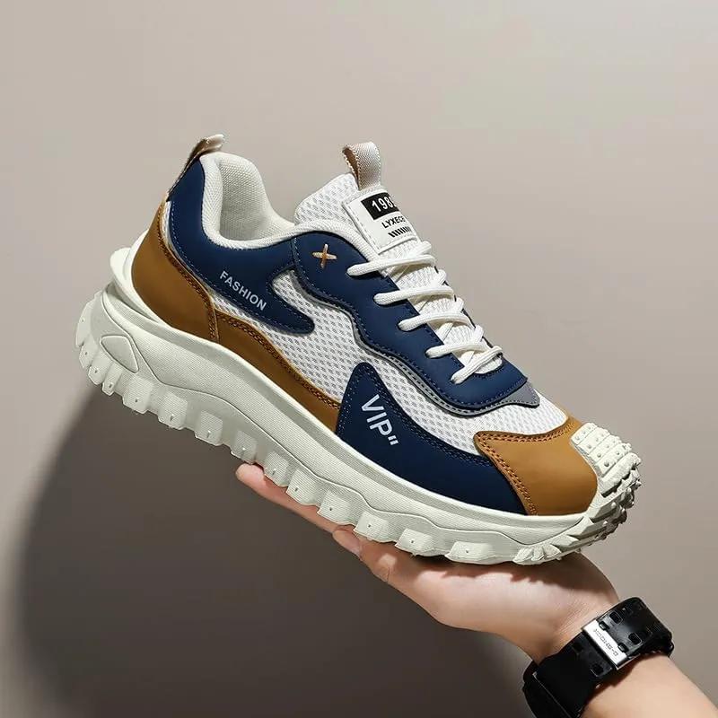 Large Size Men's Casual Fashion Sneakers mesh Breathable Match Color 2025 New Trend Increase FJ0313