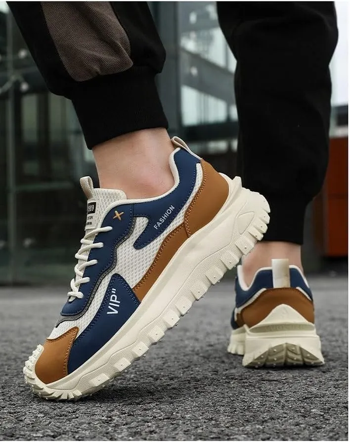 Large Size Men's Casual Fashion Sneakers mesh Breathable Match Color 2025 New Trend Increase FJ0313