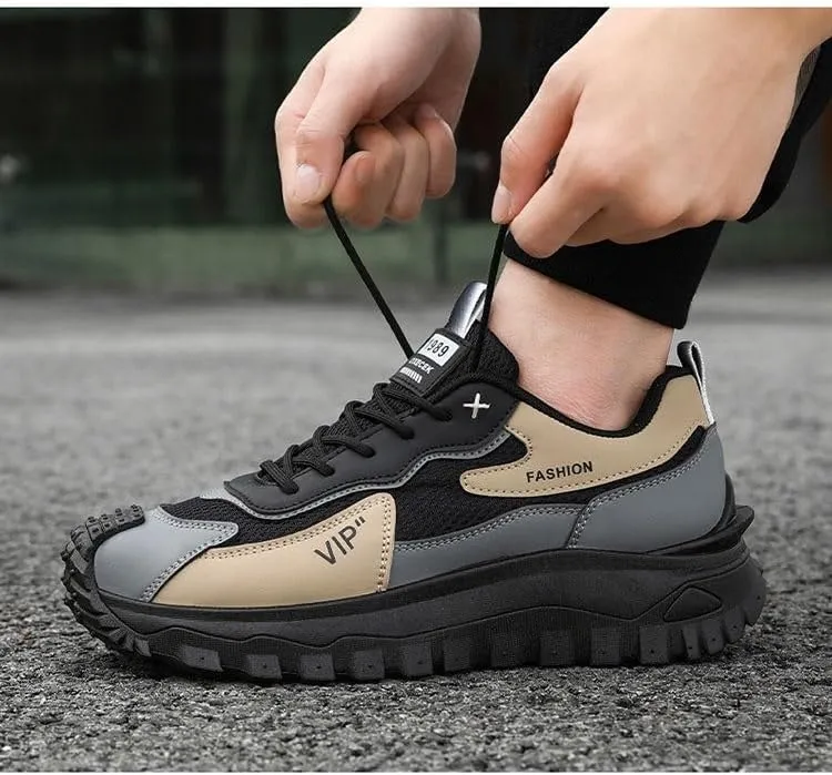 Large Size Men's Casual Fashion Sneakers mesh Breathable Match Color 2025 New Trend Increase FJ0313