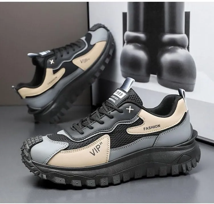 Large Size Men's Casual Fashion Sneakers mesh Breathable Match Color 2025 New Trend Increase FJ0313