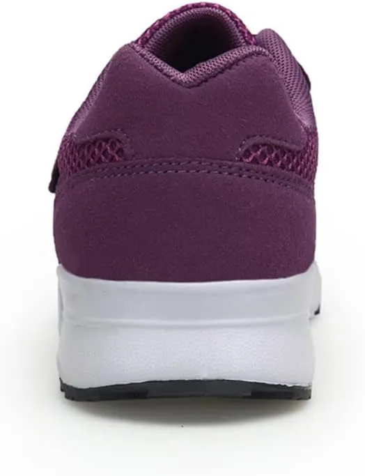 Leader Show Women's Elderly Casual Comfort Walking Shoe Safety Flats Non-Slip Hook & Loop Sneakers