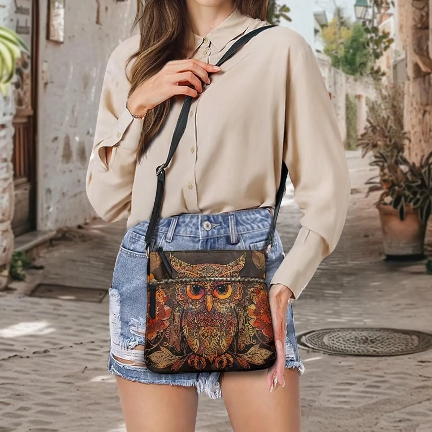 Leather Crossbody Hobo Purses for Women, Ladies Shoulder Bags Handbags Sling Messenger Bag