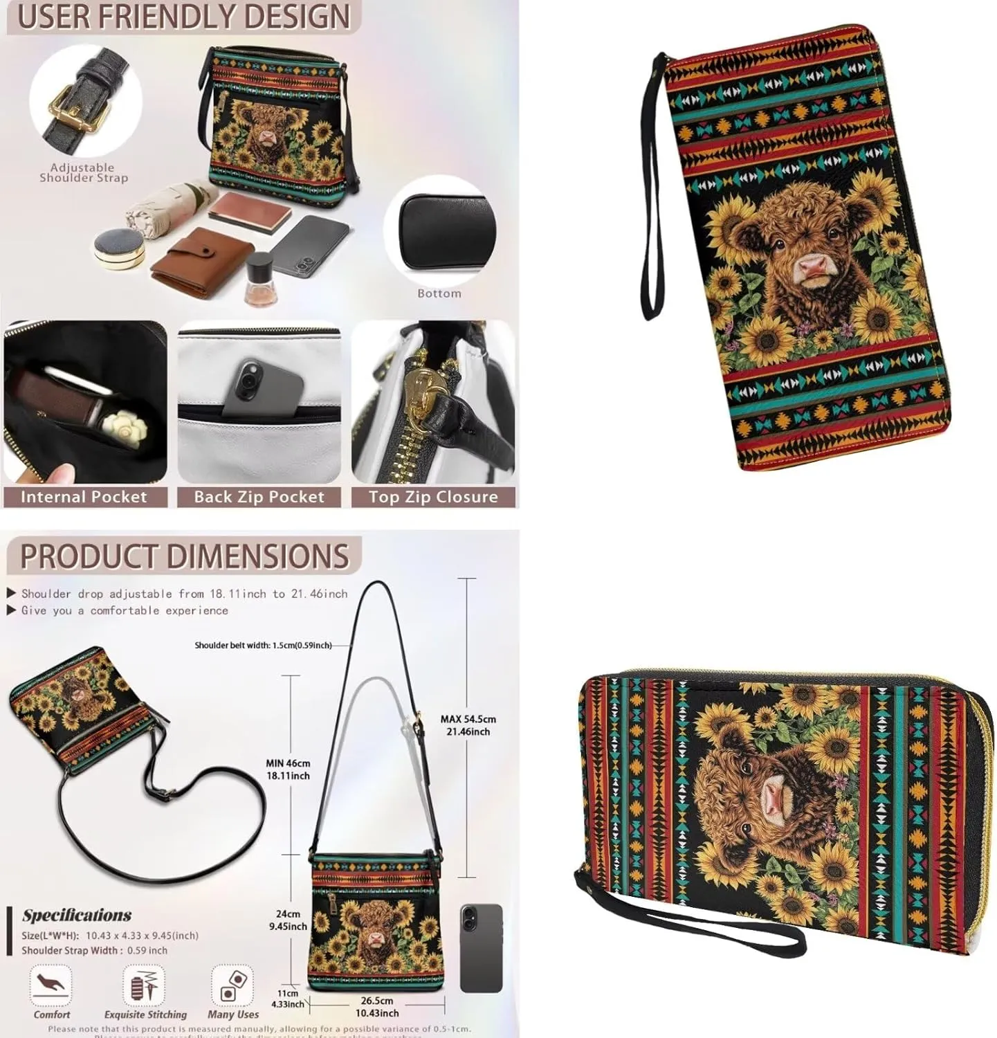 Leather Crossbody Satchel Bags for Women Sling Messenger Purse Shoulder Bag with Wallet