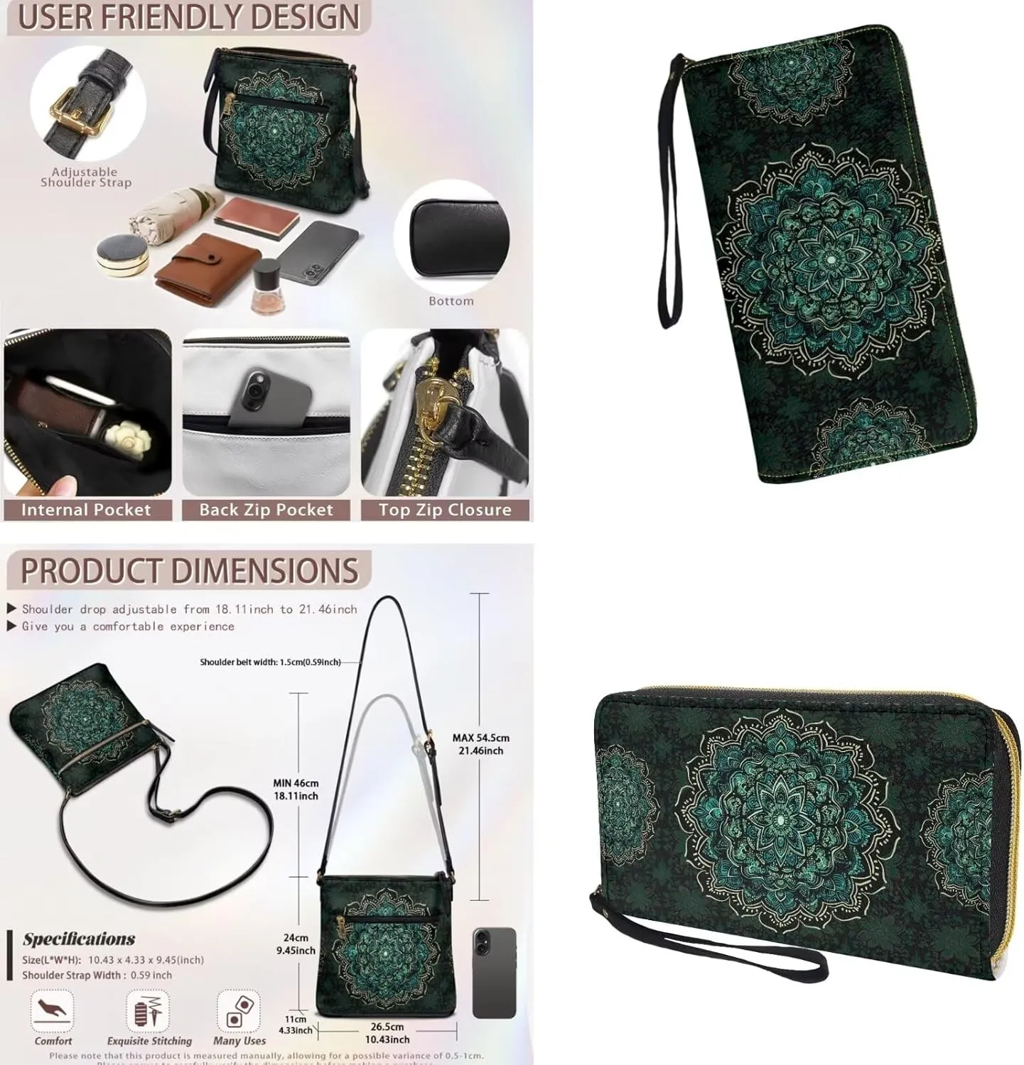 Leather Crossbody Satchel Bags for Women Sling Messenger Purse Shoulder Bag with Wallet