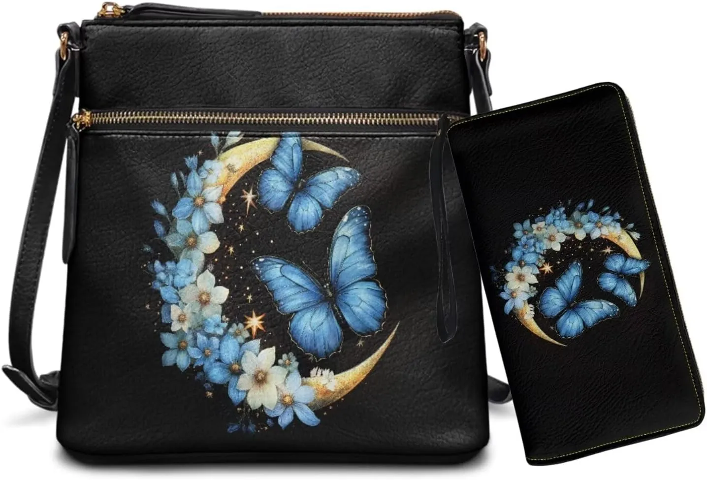 Leather Crossbody Satchel Bags for Women Sling Messenger Purse Shoulder Bag with Wallet