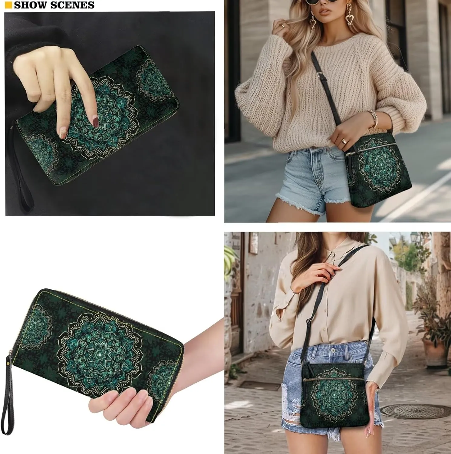 Leather Crossbody Satchel Bags for Women Sling Messenger Purse Shoulder Bag with Wallet