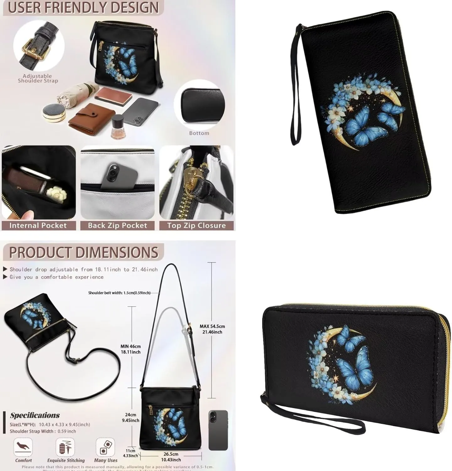 Leather Crossbody Satchel Bags for Women Sling Messenger Purse Shoulder Bag with Wallet