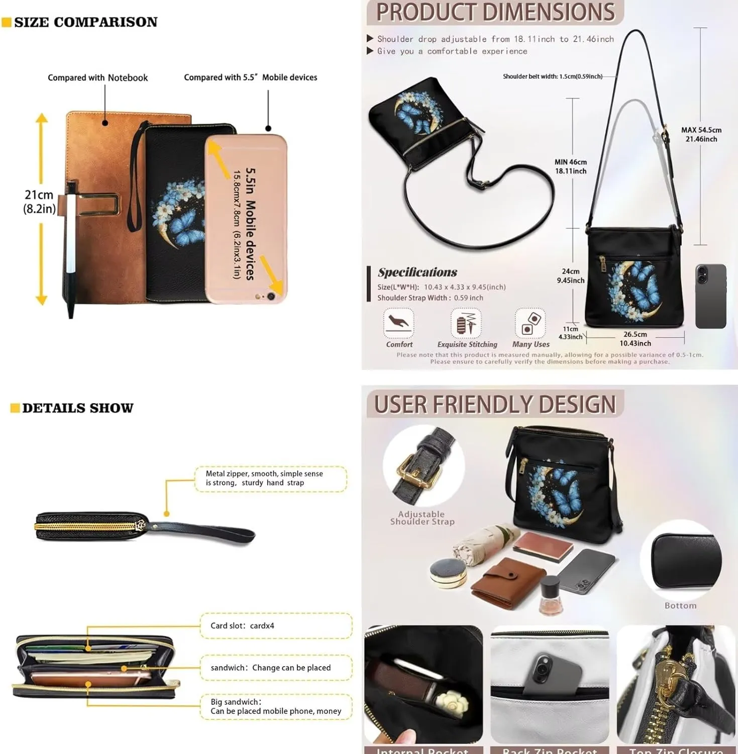 Leather Crossbody Satchel Bags for Women Sling Messenger Purse Shoulder Bag with Wallet