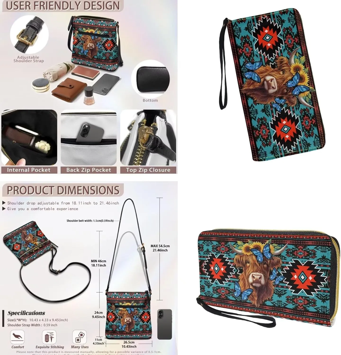 Leather Crossbody Satchel Bags for Women Sling Messenger Purse Shoulder Bag with Wallet