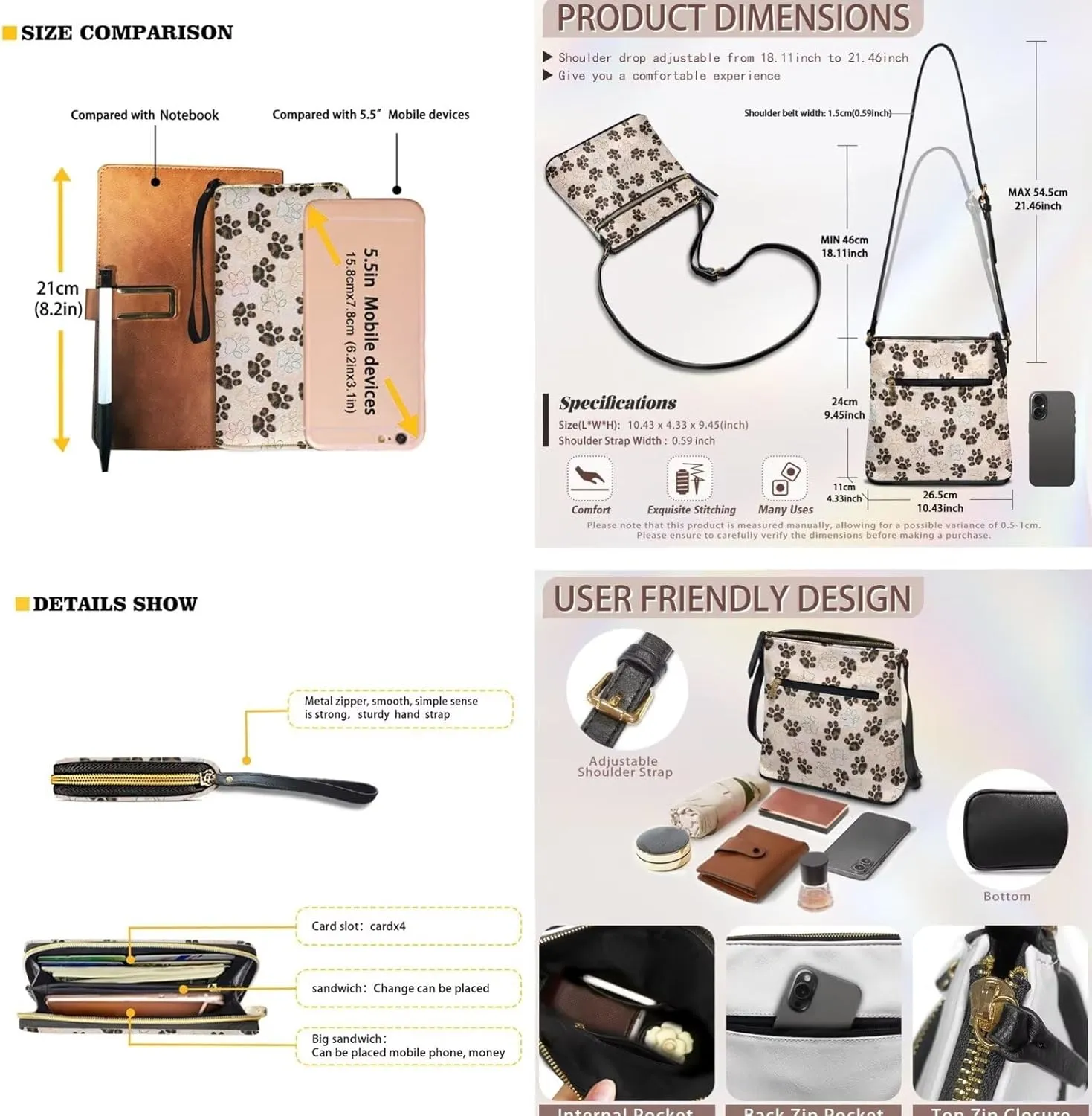 Leather Crossbody Satchel Bags for Women Sling Messenger Purse Shoulder Bag with Wallet