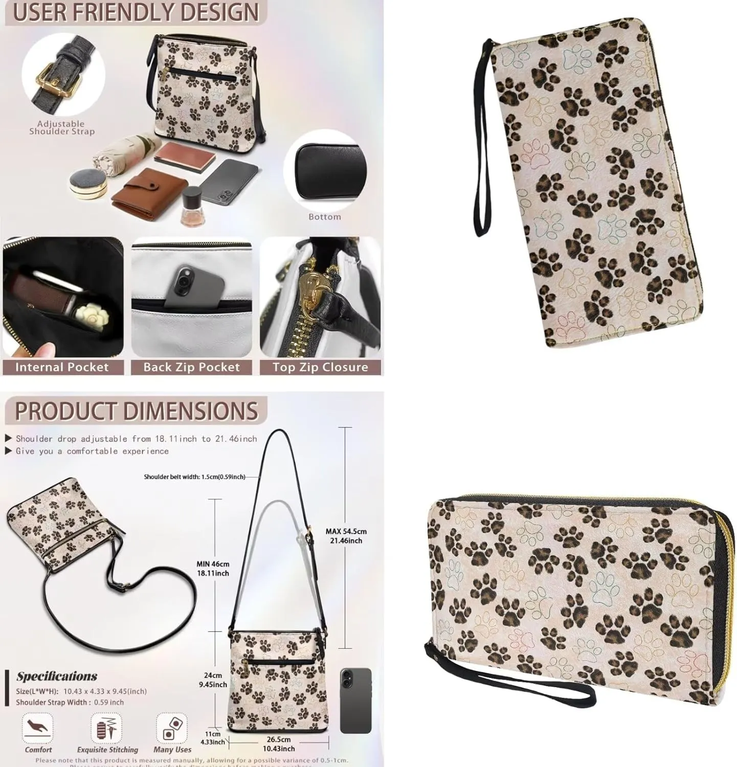 Leather Crossbody Satchel Bags for Women Sling Messenger Purse Shoulder Bag with Wallet
