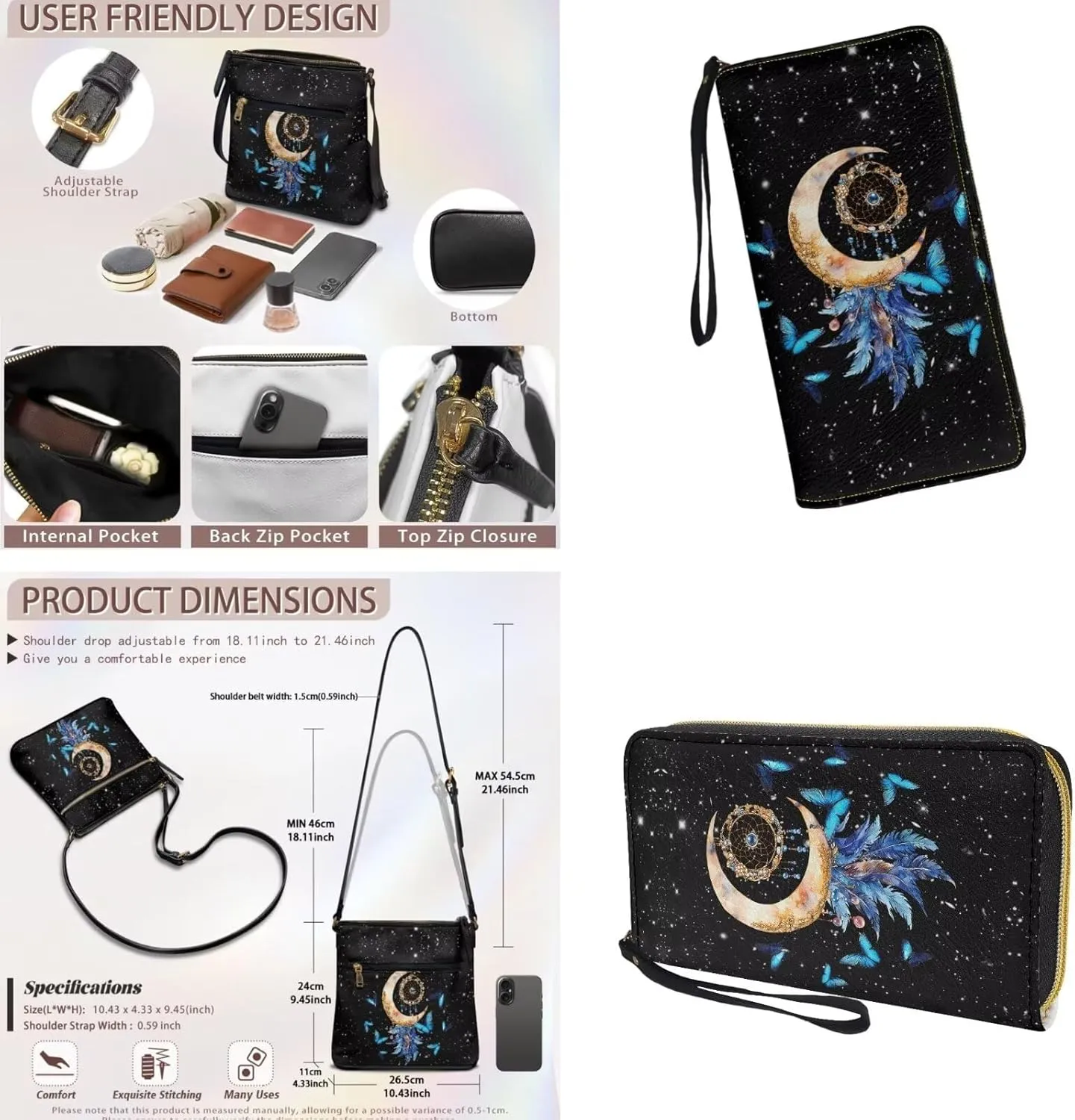 Leather Crossbody Satchel Bags for Women Sling Messenger Purse Shoulder Bag with Wallet