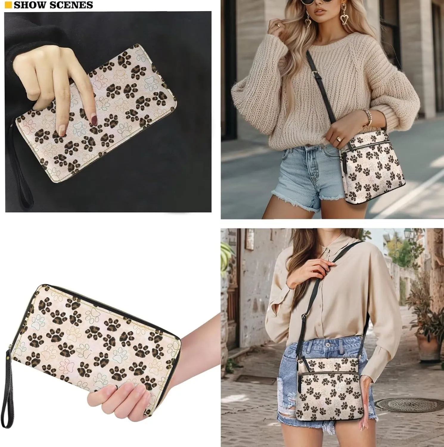 Leather Crossbody Satchel Bags for Women Sling Messenger Purse Shoulder Bag with Wallet