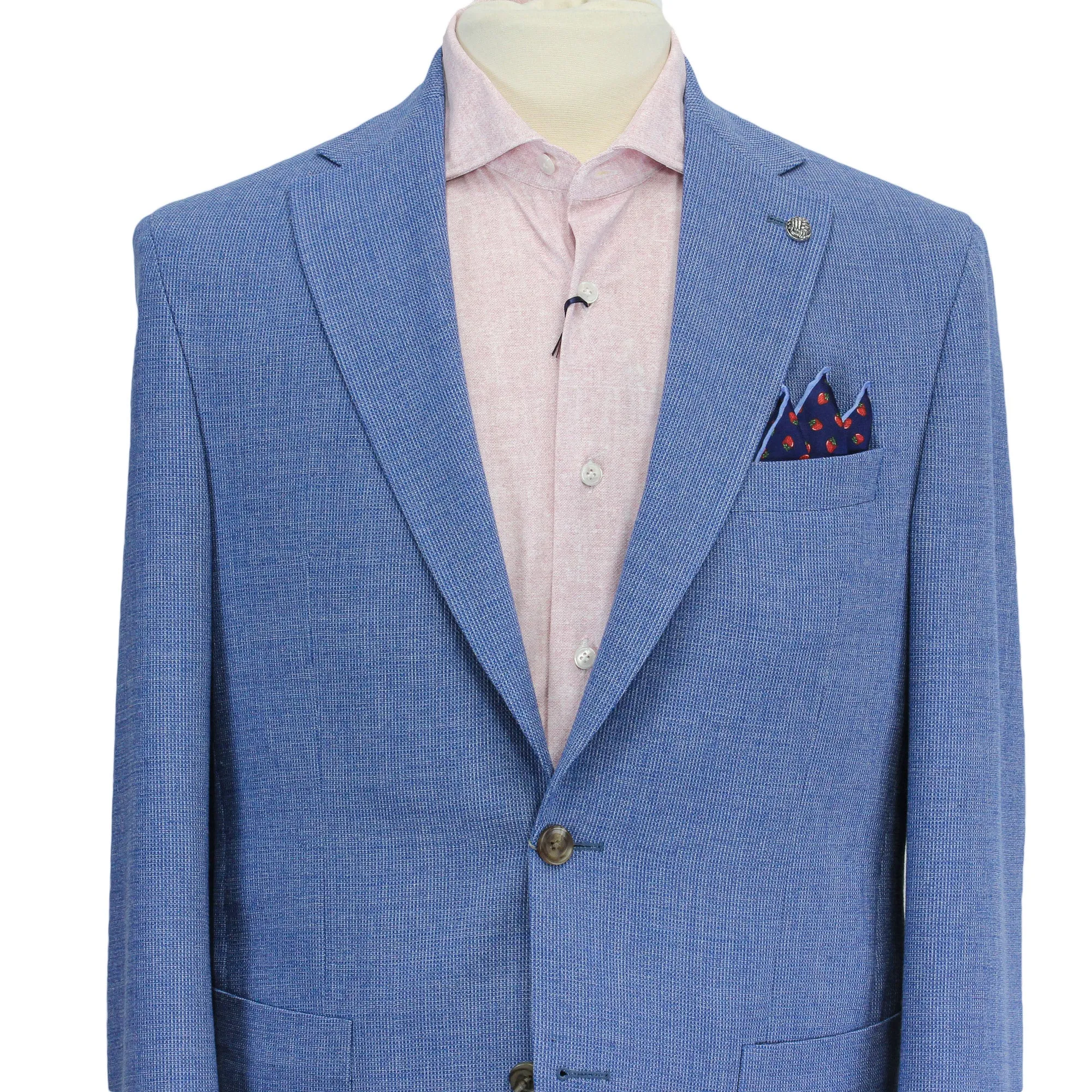 Light Blue Hampton Contemporary Fit Wool-Cotton Sport Jacket - Jack Victor