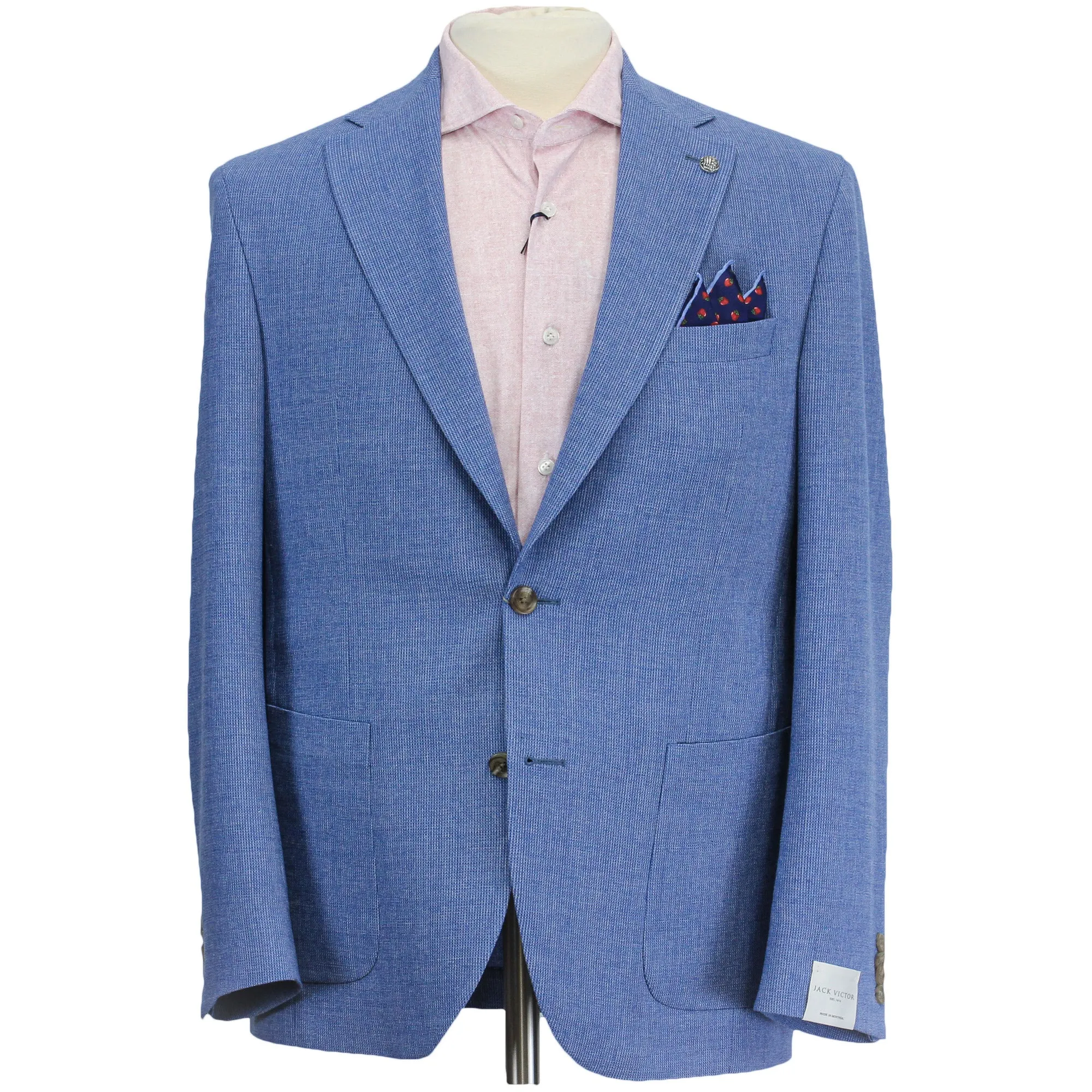 Light Blue Hampton Contemporary Fit Wool-Cotton Sport Jacket - Jack Victor