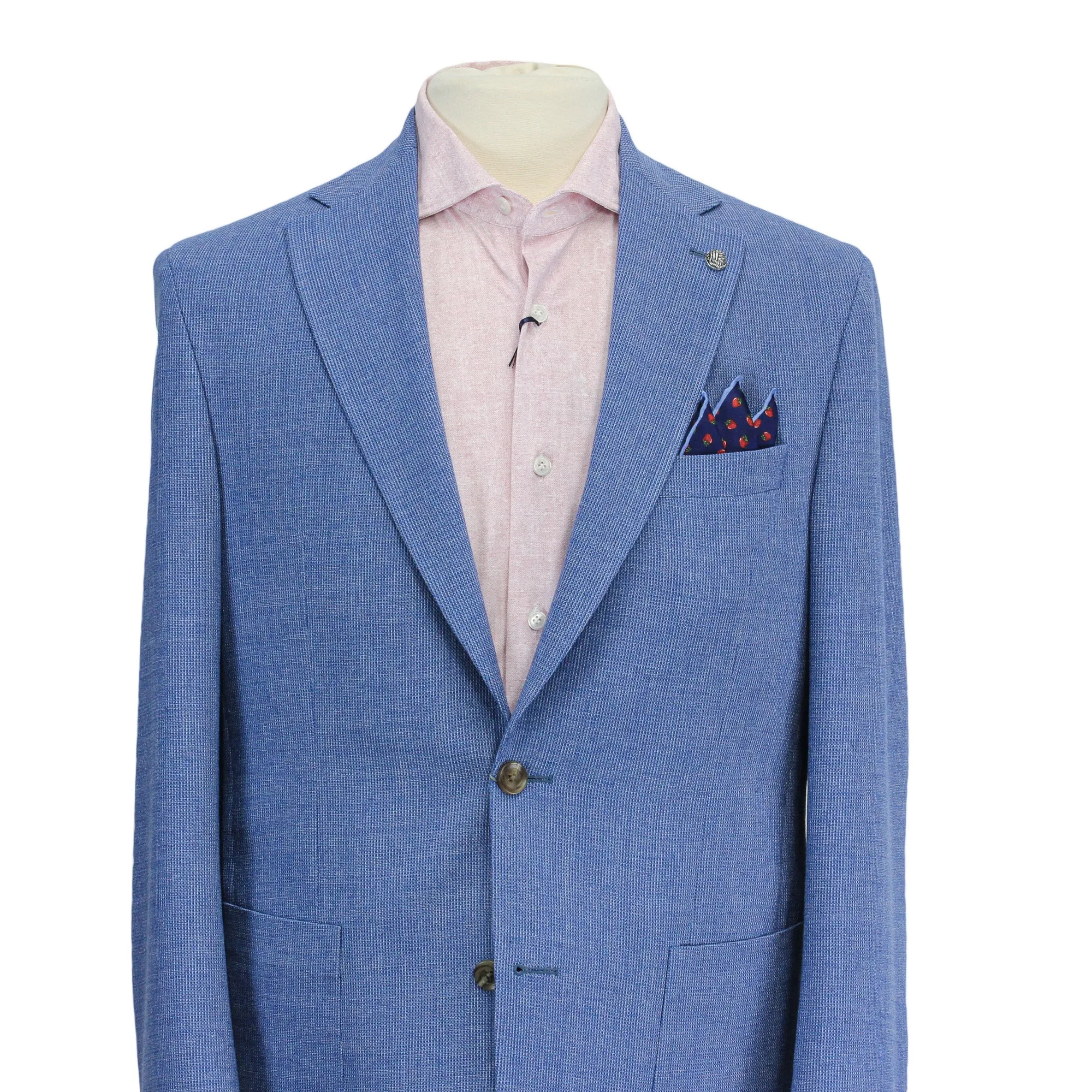 Light Blue Hampton Contemporary Fit Wool-Cotton Sport Jacket - Jack Victor