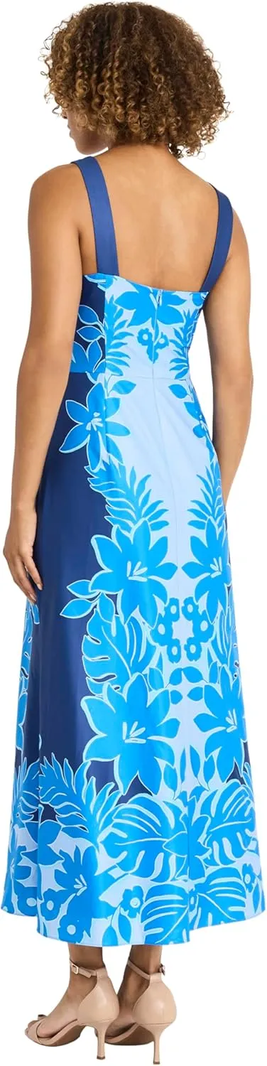 Maggy London Women's Square Neck A-line Maxi Princess Seams-Fitted Bodice Ankle Length Special Occasion Dress