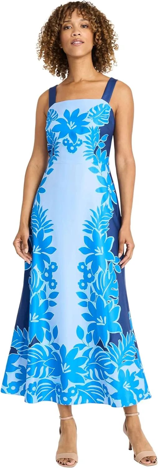 Maggy London Women's Square Neck A-line Maxi Princess Seams-Fitted Bodice Ankle Length Special Occasion Dress