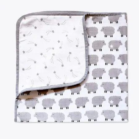 Masilo Organic Muslin Snuggle Blanket - Counting Sheep