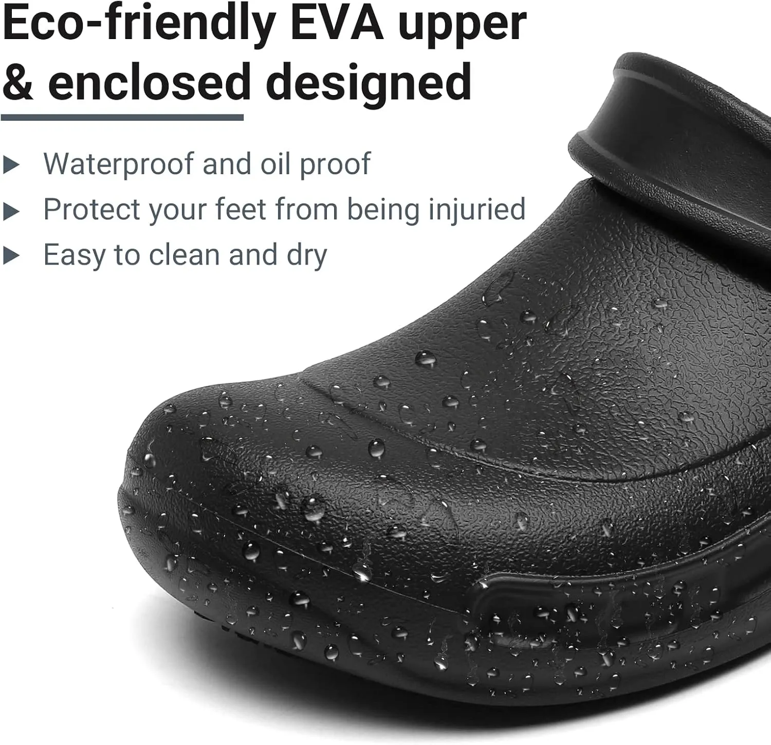 Men Non Slip Chef Shoes, Waterproof Nursing Work Clog for Kitchen, Zapatos para Trabajar En Restaurante De Hombre