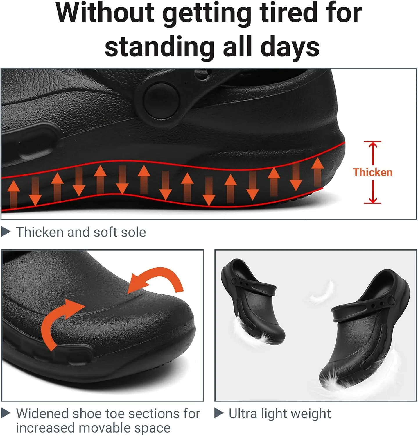 Men Non Slip Chef Shoes, Waterproof Nursing Work Clog for Kitchen, Zapatos para Trabajar En Restaurante De Hombre