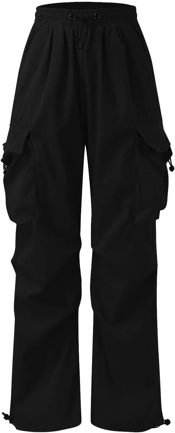 Mens Baggy Cargo Pants, Parachute Pants Causal Loose Fit Joggers, Trendy Harem Pants, Hip Hop Streetwear with Pockets