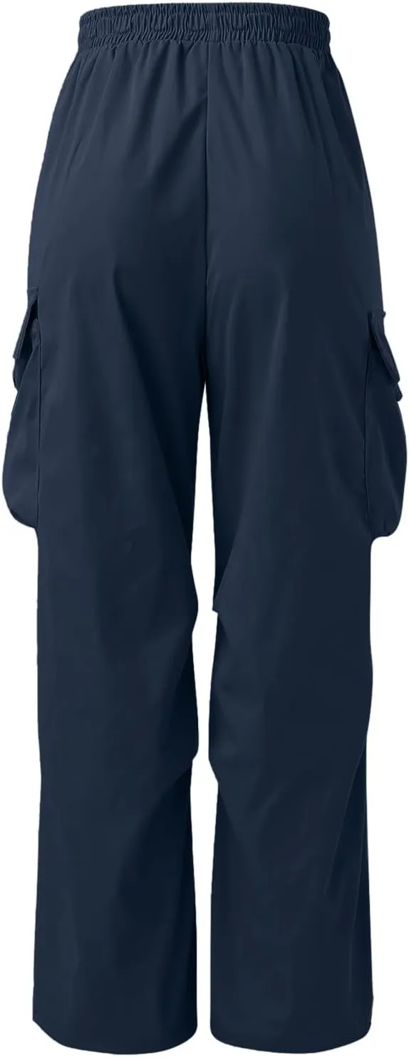 Men's Baggy Cargo Pants Trendy Casual Pants, Loose Fit Drawstring Rope Cargo Joggers with Pockets Streetwear