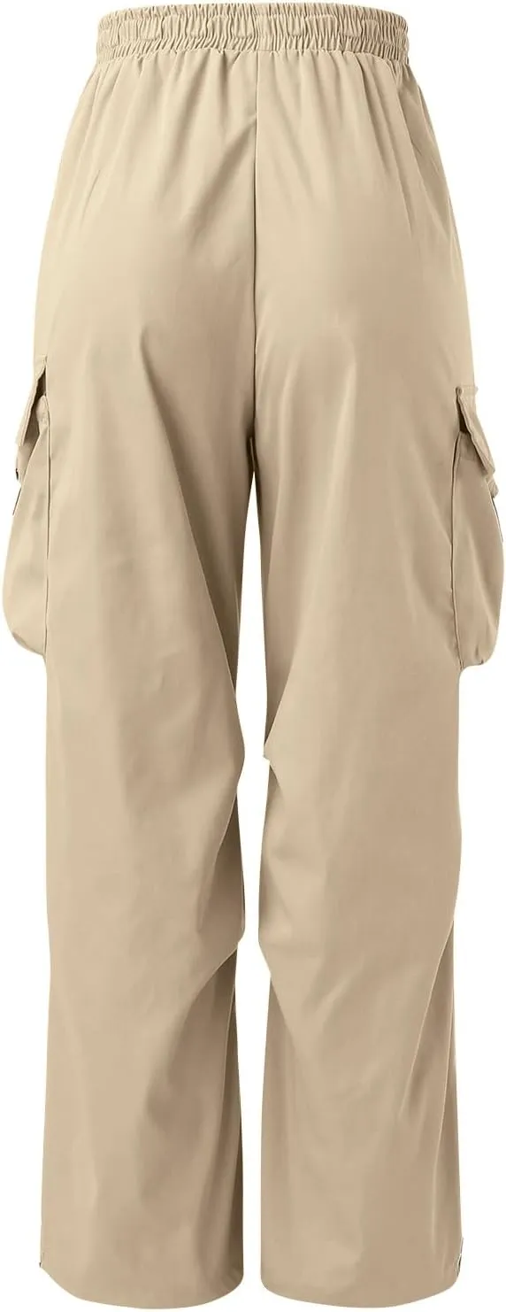 Men's Baggy Cargo Pants Trendy Casual Pants, Loose Fit Drawstring Rope Cargo Joggers with Pockets Streetwear