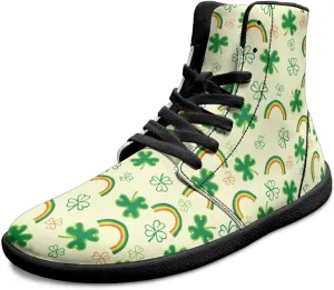 Mens Barefoot Shoes High Top Wide Toe Footwear with Zero Drop Sole Anti Slip Lace Up Ankle Boots for Walking
