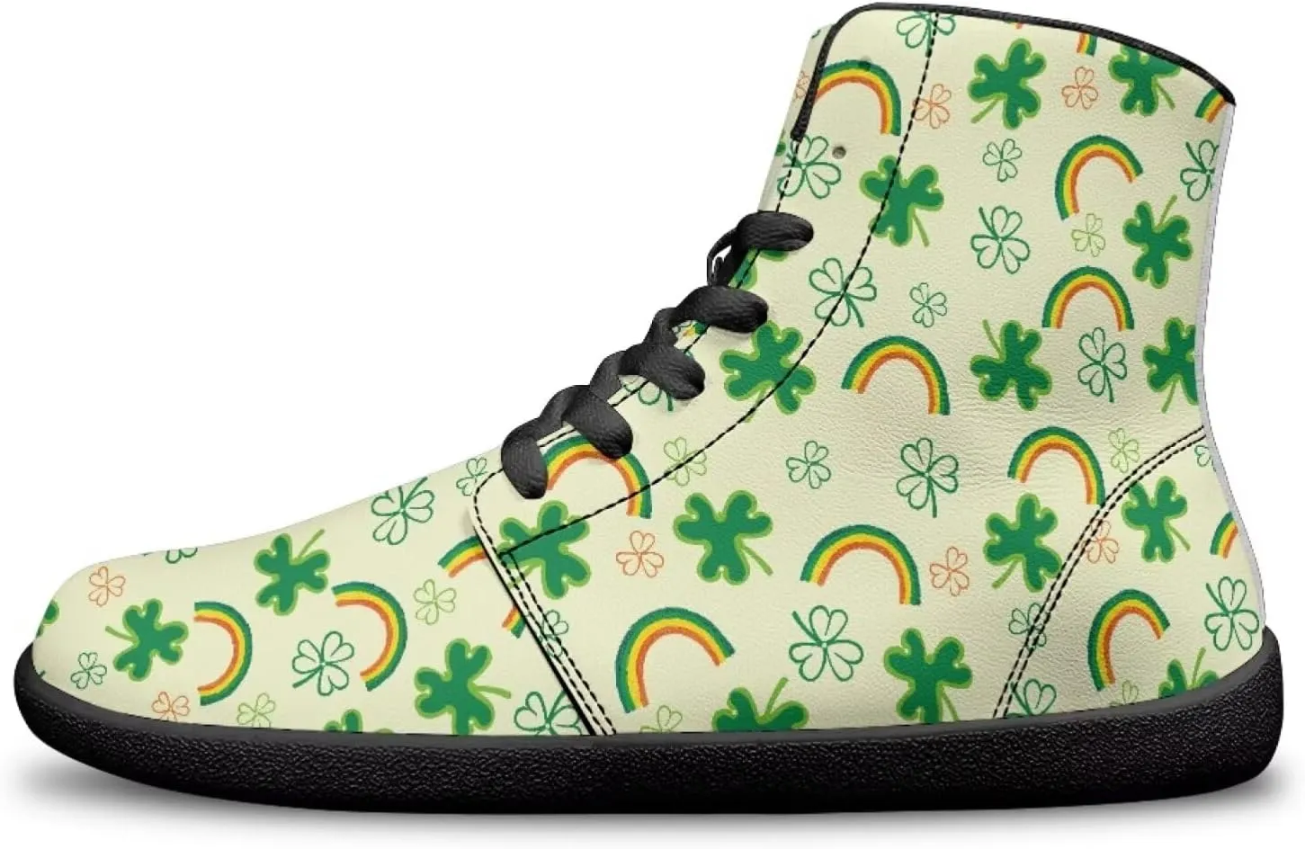 Mens Barefoot Shoes High Top Wide Toe Footwear with Zero Drop Sole Anti Slip Lace Up Ankle Boots for Walking