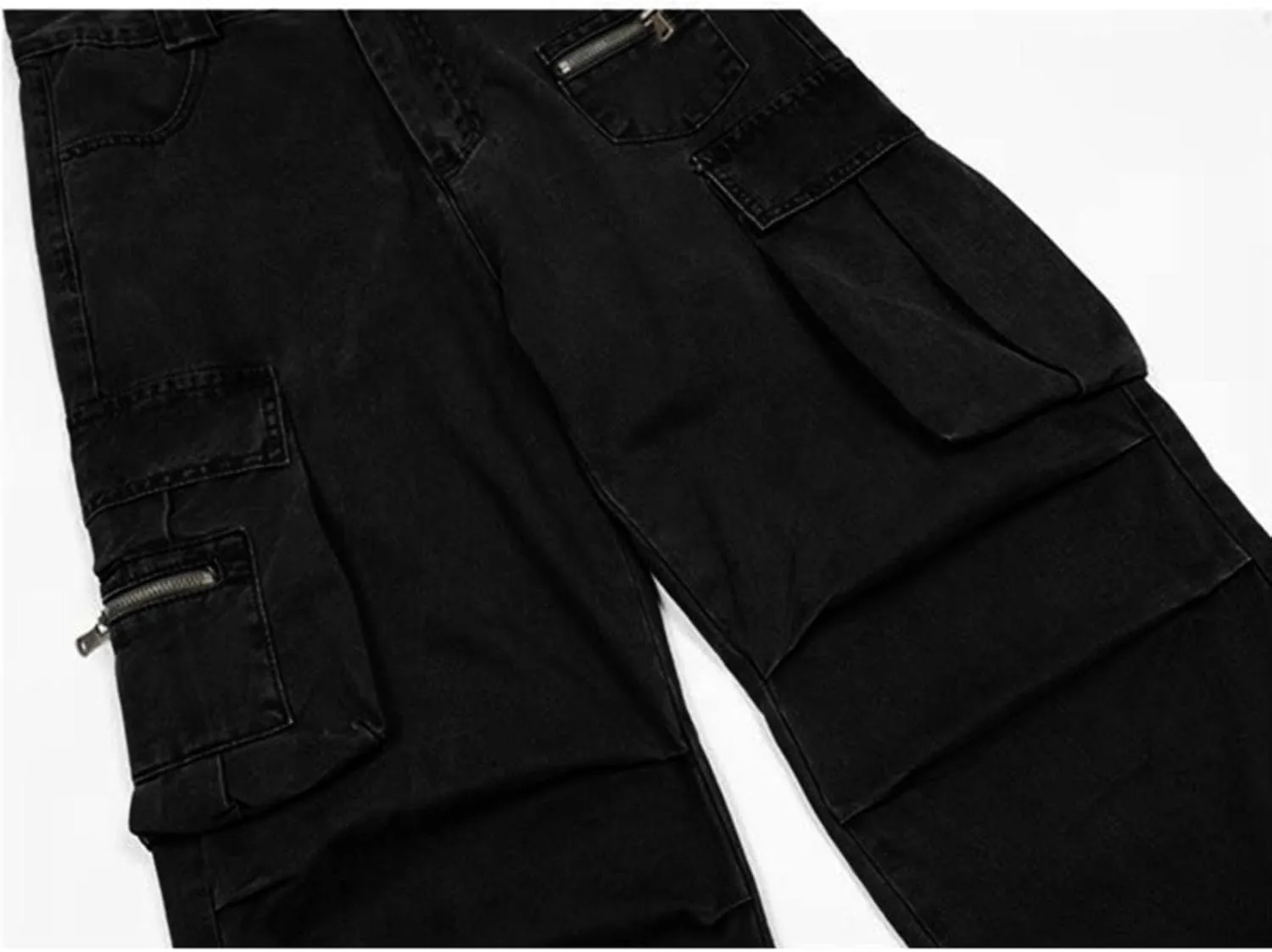 Mens Fashion Street Maxi Cargo Trousers Casual Versatile Hipster Pants Plus Size Multi Pocket Trendy Military Combat Overalls