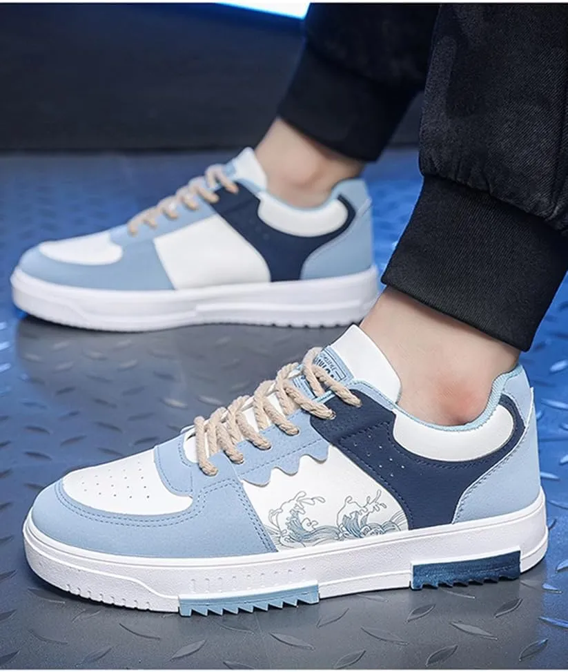 Men's Retro Color Block Skate Tennis Lightweight Soft Walking Shoes Breathable Trend Sneakers Casual Shoes