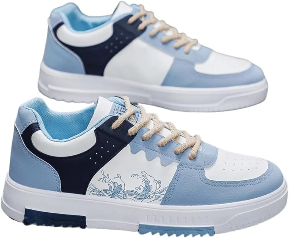 Men's Retro Color Block Skate Tennis Lightweight Soft Walking Shoes Breathable Trend Sneakers Casual Shoes
