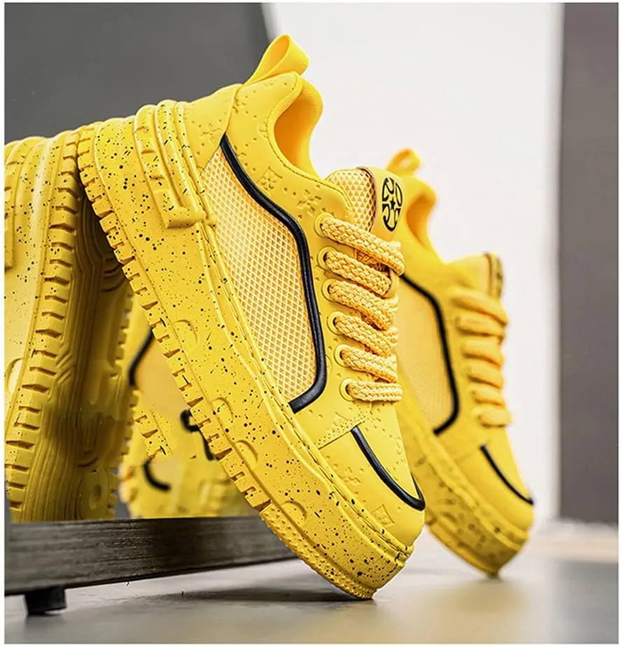 Men's Running Shoes Thick Sole Solid Color Casual Athletic Lightweight Breathable Sneakers Mesh Soft Sole