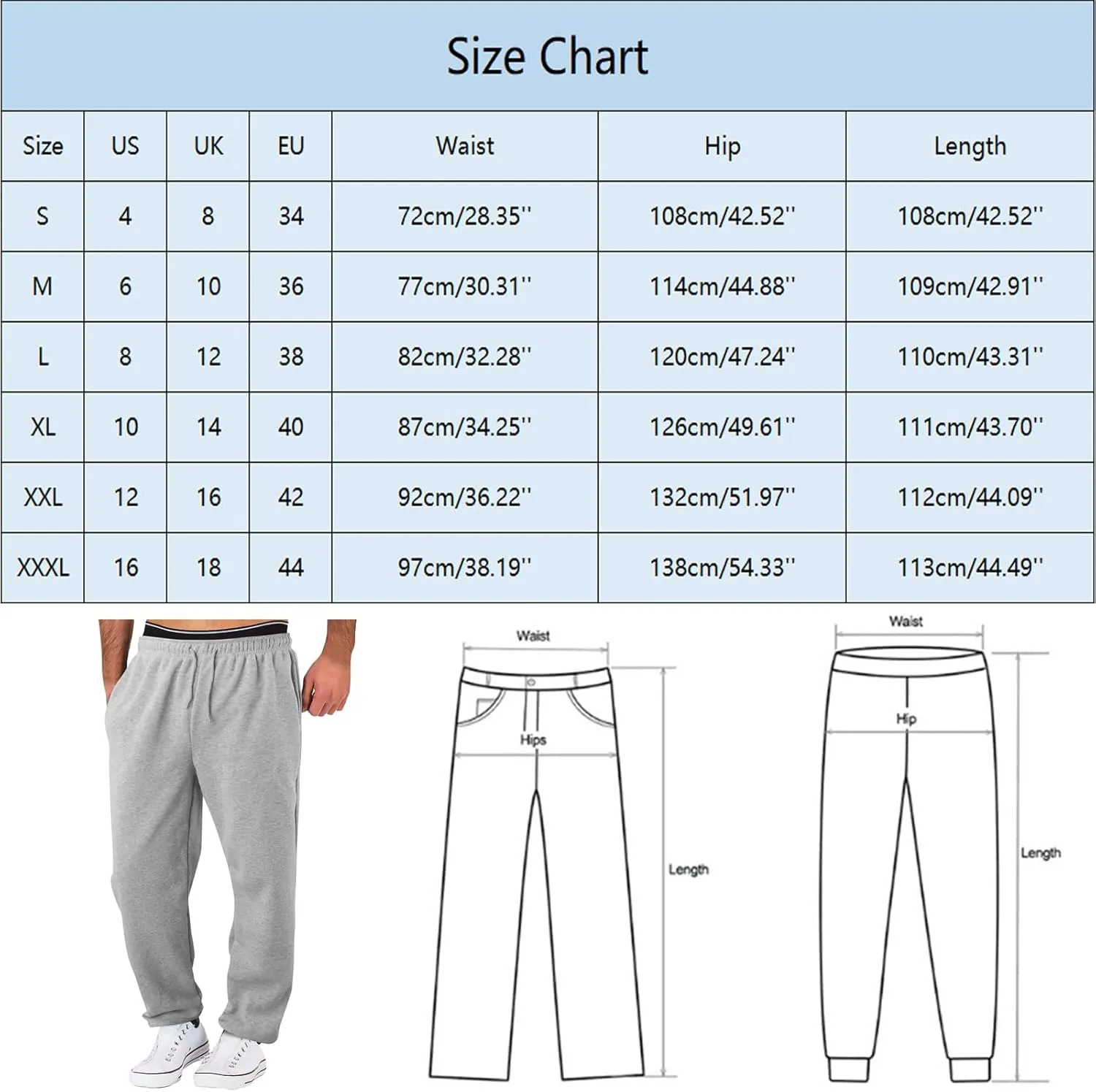 Men's Solid Color Jogger Pants Trendy Casual Straight Wide Leg Trousers Fall Winter Workout Running Sweatpants