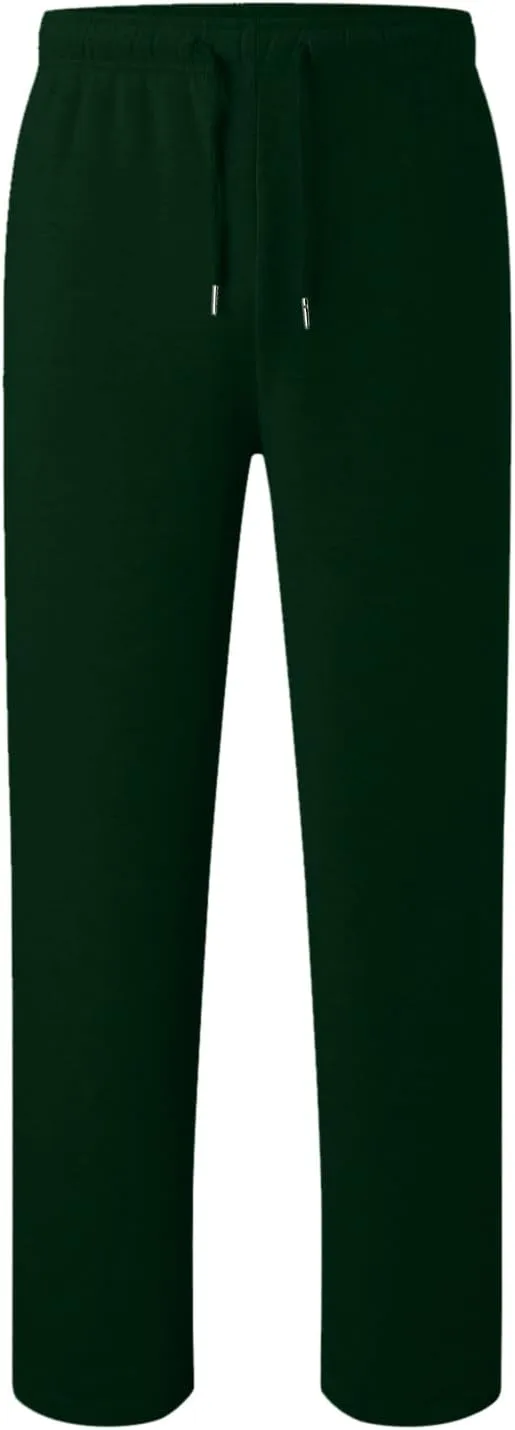 Men's Solid Color Jogger Pants Trendy Casual Straight Wide Leg Trousers Fall Winter Workout Running Sweatpants