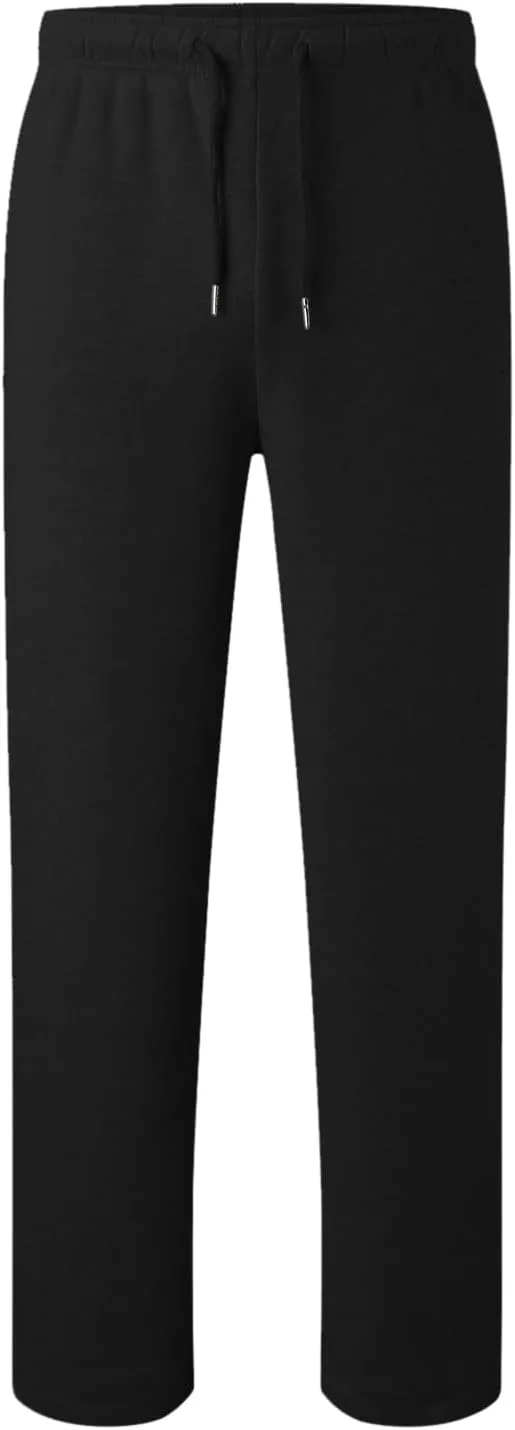 Men's Solid Color Jogger Pants Trendy Casual Straight Wide Leg Trousers Fall Winter Workout Running Sweatpants