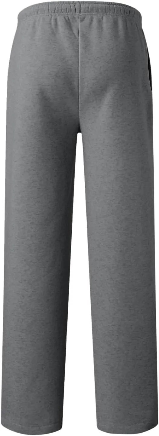 Men's Solid Color Jogger Pants Trendy Casual Straight Wide Leg Trousers Fall Winter Workout Running Sweatpants