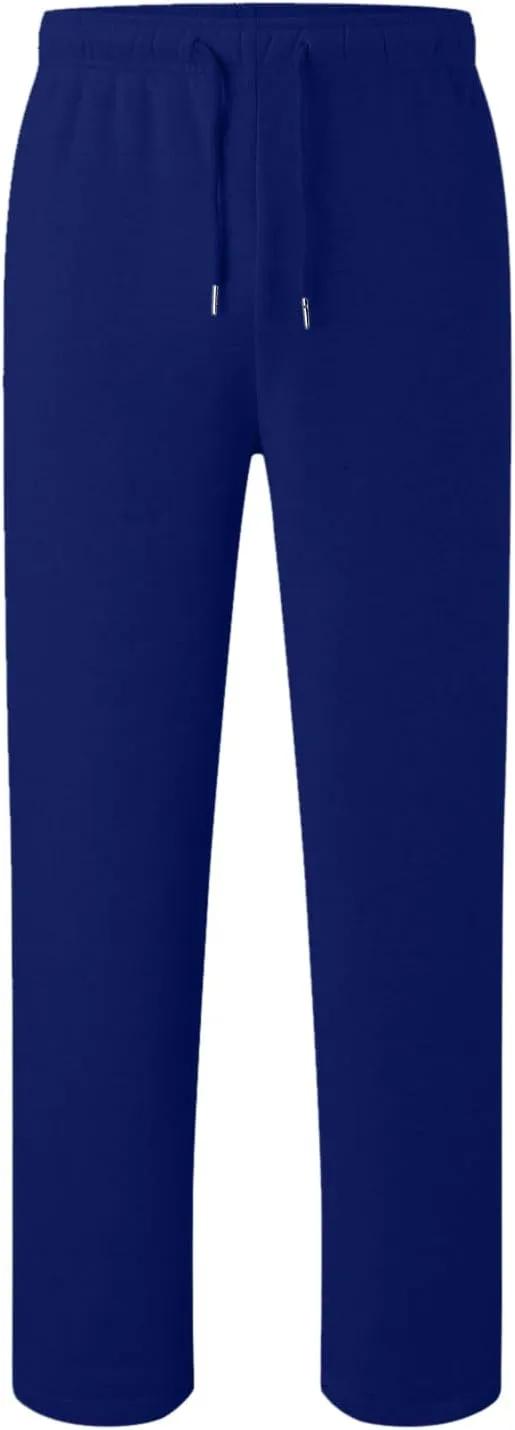 Men's Solid Color Jogger Pants Trendy Casual Straight Wide Leg Trousers Fall Winter Workout Running Sweatpants