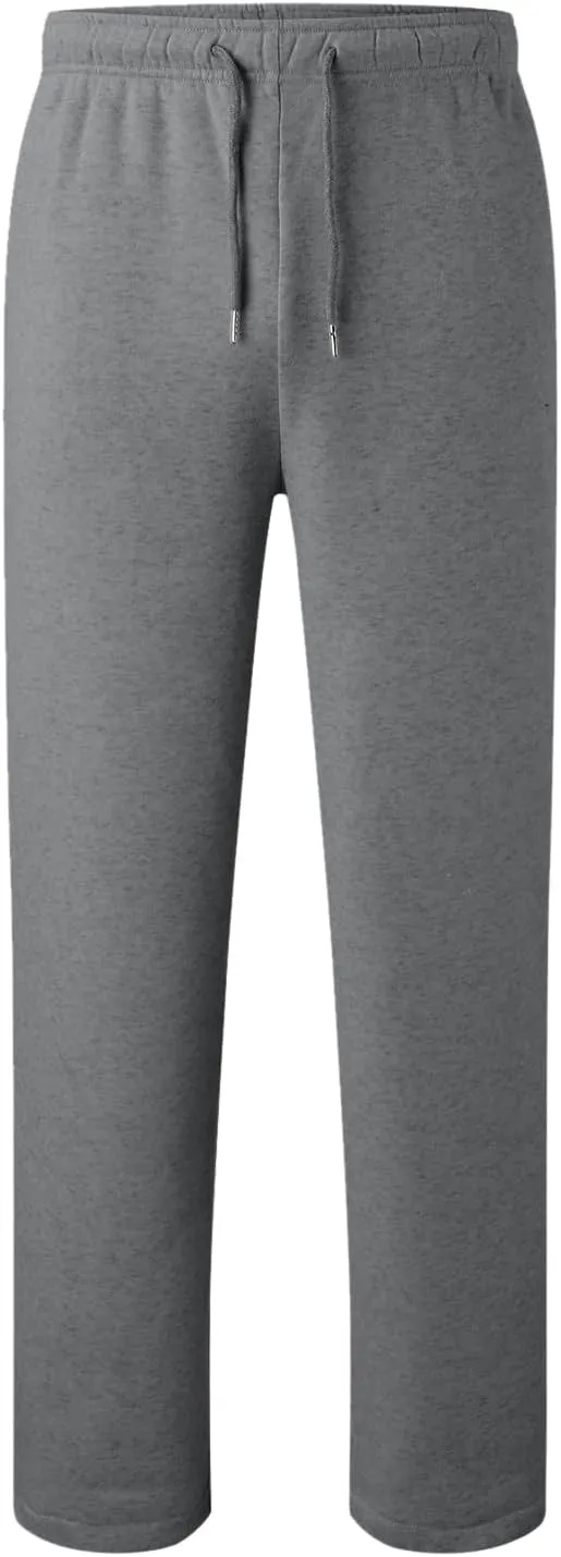 Men's Solid Color Jogger Pants Trendy Casual Straight Wide Leg Trousers Fall Winter Workout Running Sweatpants