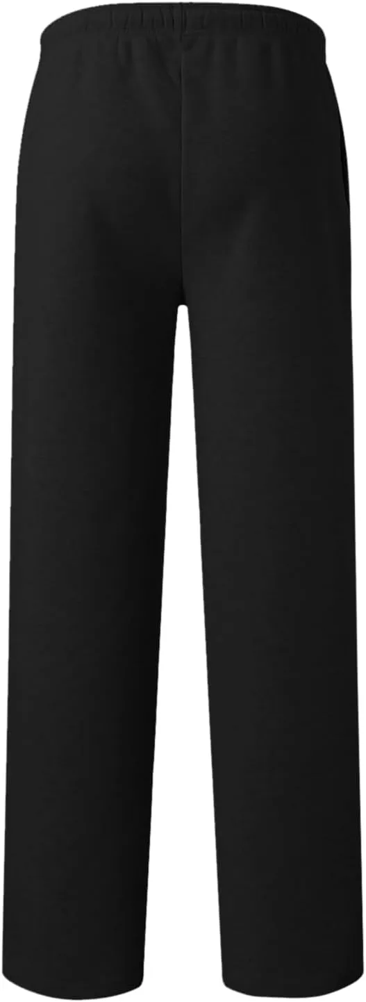 Men's Solid Color Jogger Pants Trendy Casual Straight Wide Leg Trousers Fall Winter Workout Running Sweatpants