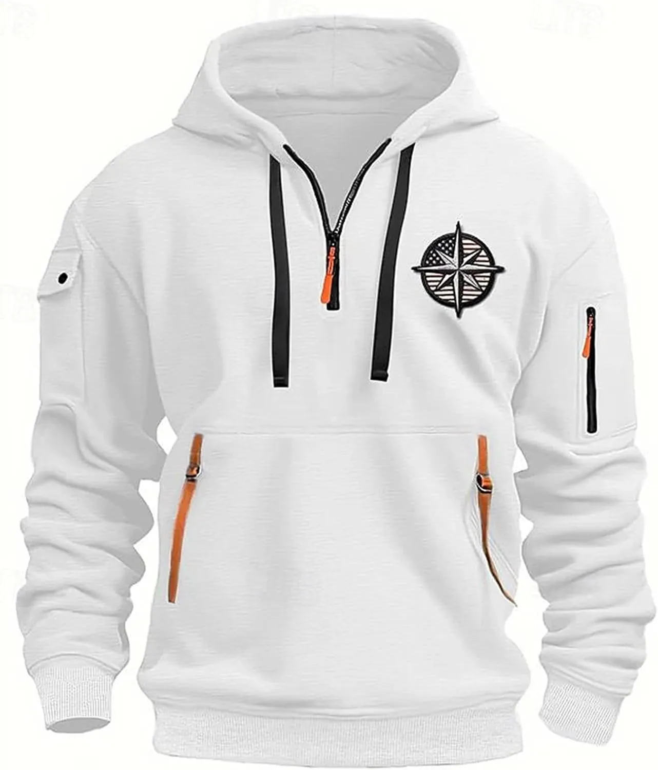 Men's Sweatshirt Cool Outerwear Long Sleeve Lightweight Drawstring Hoodies Trendy Comfy Sports Pullover