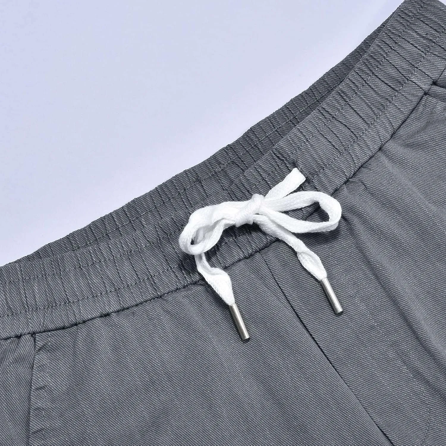 Mens Trendy Drawstring Cargo Pants Dressy Casual Outdoor Military Combat Sweatpants Lightweight Simple Solid Tapered Overalls