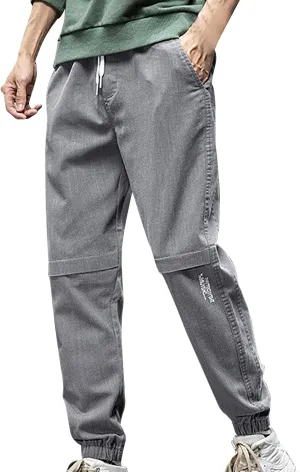 Mens Trendy Drawstring Cargo Pants Dressy Casual Outdoor Military Combat Sweatpants Lightweight Simple Solid Tapered Overalls
