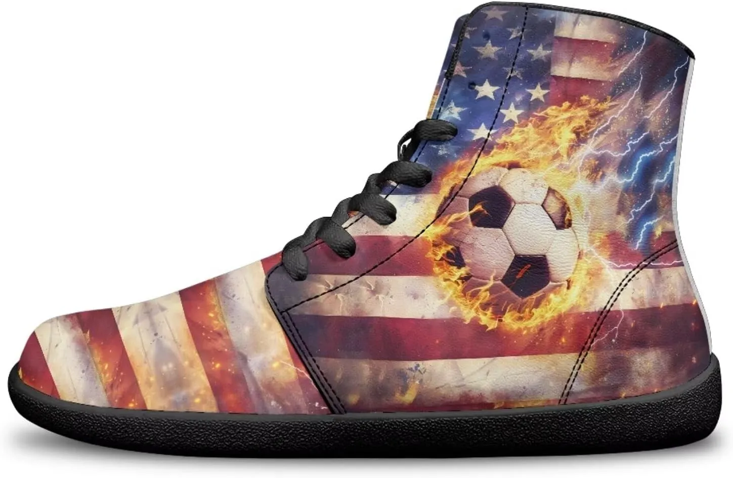 Mens Wide Toe Box Shoes High Top Lace Up Barefoot Sneakers Zero Drop Breathable Hiking Running Footwear