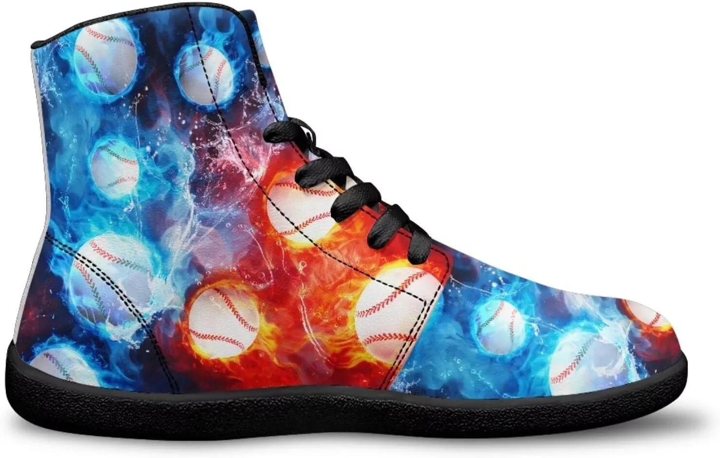 Mens Wide Toe Box Shoes High Top Lace Up Barefoot Sneakers Zero Drop Breathable Hiking Running Footwear