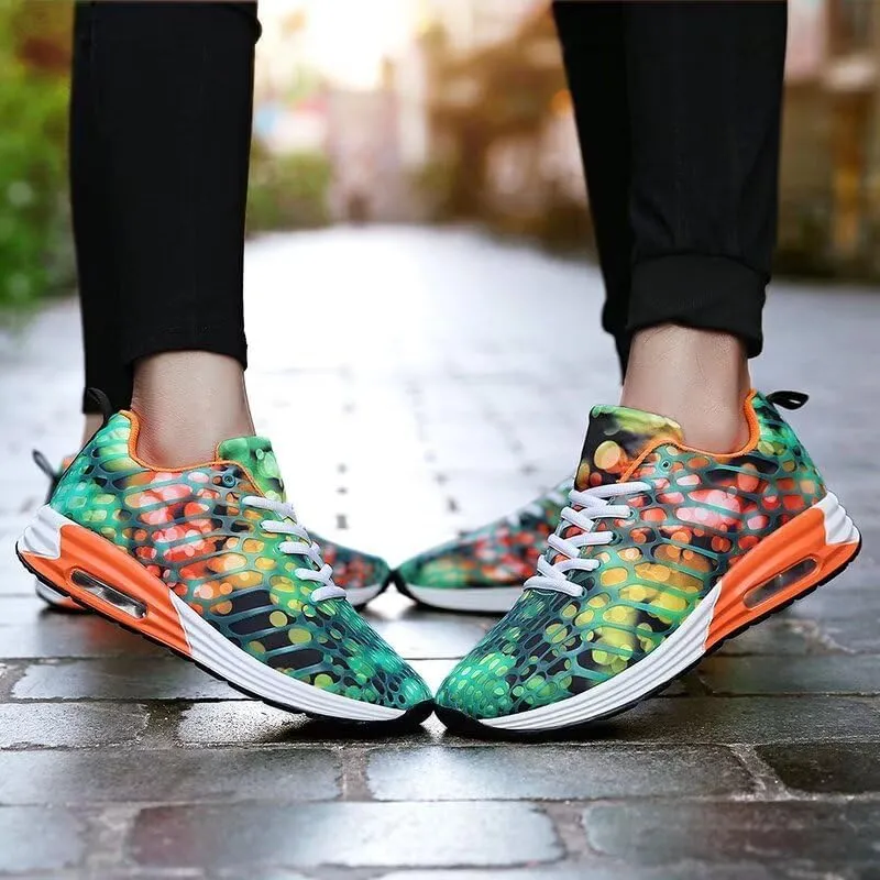 Men's Women's Mixed Color Fashion Air Sole Walking Sneakers for Sport